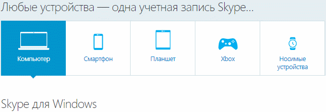 Приложение скайп для различных устройств
