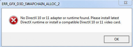 Ошибка ДиректИкс