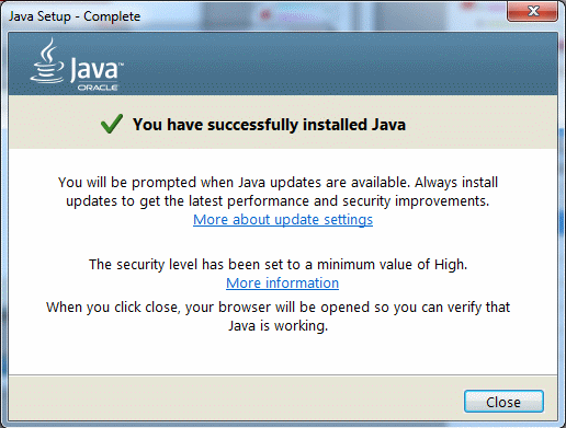 java установлена