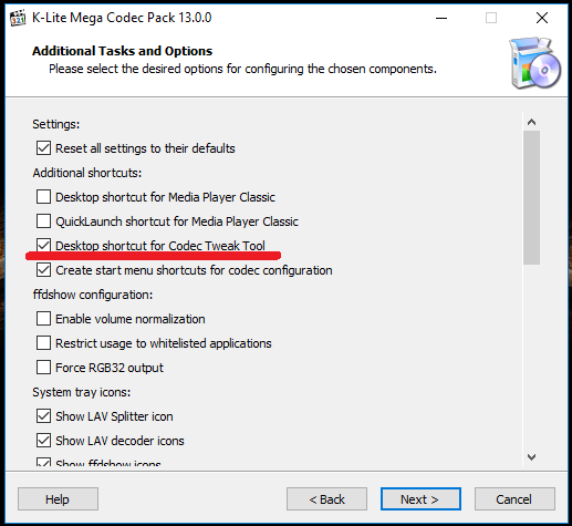 Установить k-lite codec