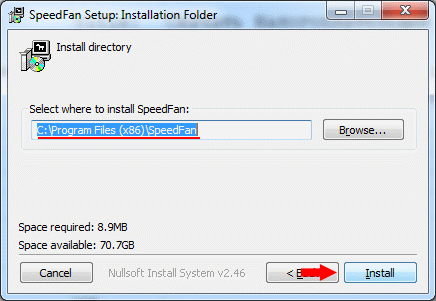 Путь для установки